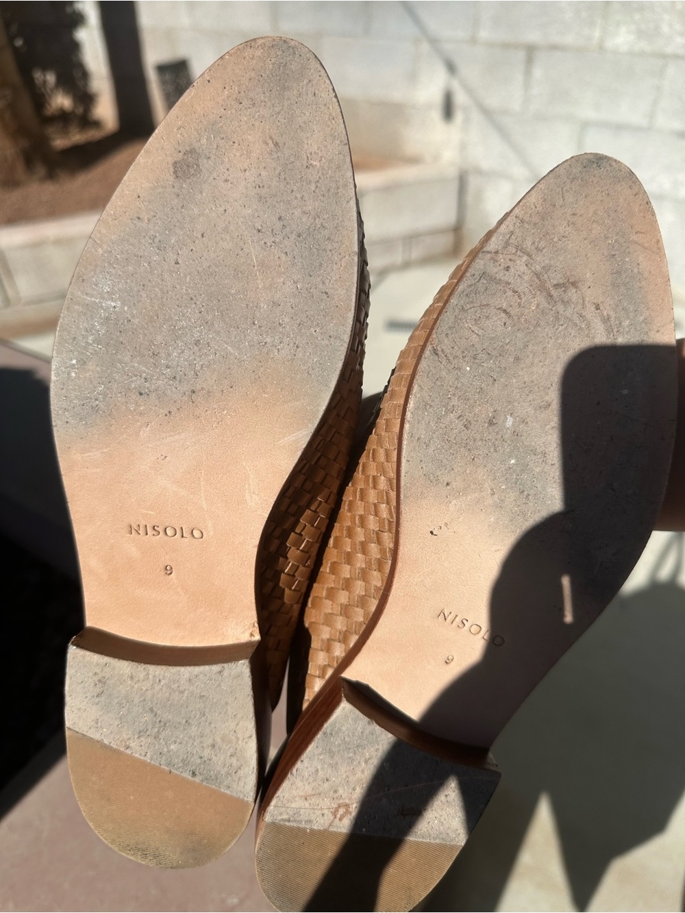 Nisolo Woven Slip-On Mules in Tan - Picture 6 of 6
